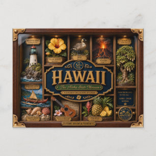 Hawaii-schaduwdoos 3D figuur staat Briefkaart