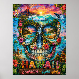 Hawaii Schedel Artprint Staat van Geest Poster