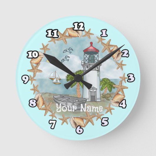 Hawaii Schelpen Vuurtoren klok (Voorkant)