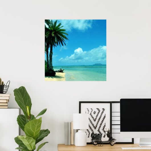 Hawaii Schilderachtig Tropisch strand Poster (Thuiskantoor)