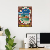 Hawaii Schilderij Hawaiaanse Kunstprint Verenigde  Poster (Thuiskantoor)