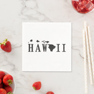 Hawaii Shaped Letter Hawaiian Word Art Paper Party Servet