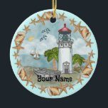 Hawaii Shells Lighthouse Ornament<br><div class="desc">Het Hawaii Shells Lighthouse Ornament van ArtMuvz. Bijpassende Vuurtoren kleding, Lichte huis t-shirts, Vuurtorens geschenken. Vuurtoren T-shirt, nautische en verjaardagscadeaus, vuurtoren collector kleding. Vuurtorengeschenken zijn een geweldige manier om iemand te shows die je belangrijk vindt, vooral als ze van de oceaan, de kust of vuurtorens zelf houden. Vuurtorens zijn symbolen...</div>