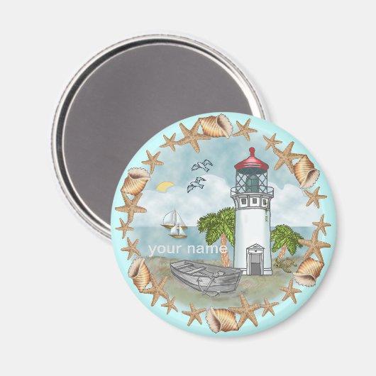 Hawaii Shells vuurtoren magneet (Voorkant / Achterkant)