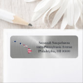 Hawaii Silver American Flag Patriotic Etiket (Insitu)
