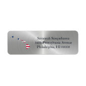 Hawaii Silver American Flag Patriotic Etiket (Voorkant)
