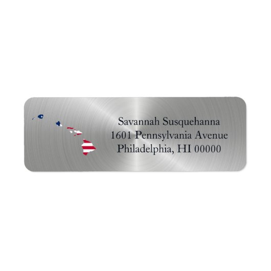 Hawaii Silver American Flag Patriotic Etiket (Voorkant)