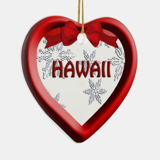 Hawaii Snowflake Heart Kerstversiering Keramisch Ornament (Rechts)