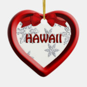 Hawaii Snowflake Heart Kerstversiering Keramisch Ornament (Voorkant)