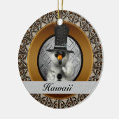 Hawaii Snowman kerstversiering Keramisch Ornament (Links)