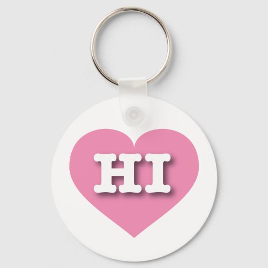 Hawaii Solid Pink Heart - Big Love Sleutelhanger (Voorkant)