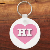 Hawaii Solid Pink Heart - Big Love Sleutelhanger (Voorkant)