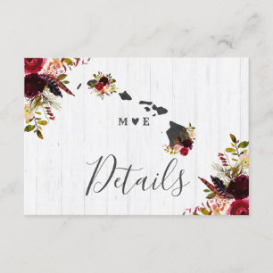 Hawaii Staat Bestemming Rustieke Trouwdetails Kaart