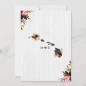 Hawaii staat chique bestemming bloemenbruiloft kaart (Achterkant)