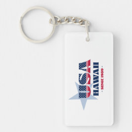 Hawaii Staat Feiten Monogram Acryl Sleutelhanger
