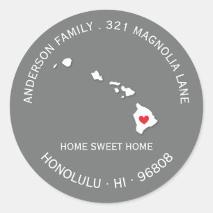 HAWAII-staat   Nieuw thuisadres label Sticker