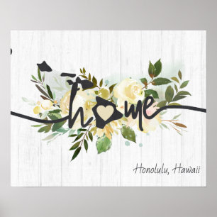 Hawaii Staat Persoonlijke Uw Thuisstad Rustiek Poster