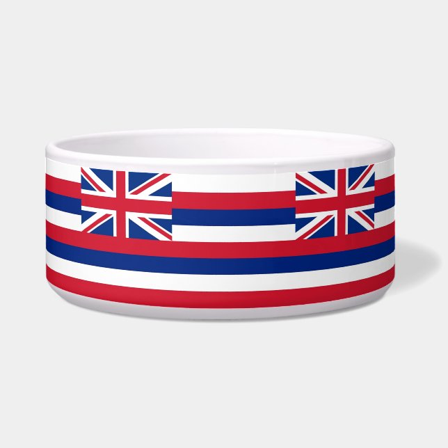 Hawaii-staat Vlag Pet Bowl Voerbakje (Voorkant)