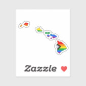Hawaii Staats trots LGBTQ Progress Pride Sticker (Vel)