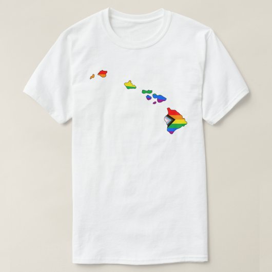 Hawaii Staats trots LGBTQ Progress Pride T-shirt (Design voorkant)