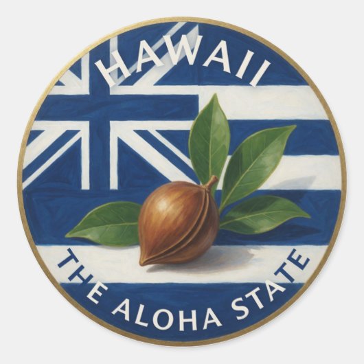Hawaii Staats trots 🌺 Ronde Sticker (Voorkant)