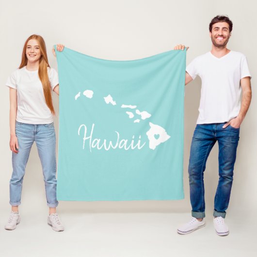 Hawaii staatskaart liefde thuis fleece deken (In situ)
