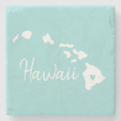 Hawaii staatskaart liefde thuis stenen onderzetter (Voorkant)