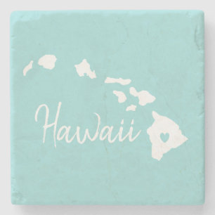 Hawaii staatskaart liefde thuis stenen onderzetter