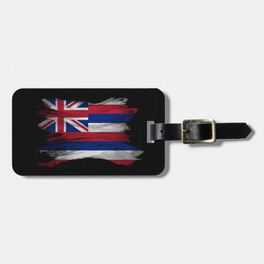 Hawaii staatsvlag penseelstreek, Hawaii vlag Bagagelabel (Voorkant horizontaal)