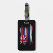 Hawaii staatsvlag penseelstreek, Hawaii vlag Bagagelabel (Achterkant verticaal)