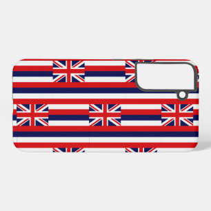 Hawaii Staatsvlag tegelpatroon rood wit en blauw Samsung Galaxy Hoesje