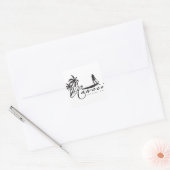 Hawaii stand-up peddel vierkante sticker (Envelop)