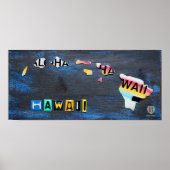 Hawaii State Aloha  License Bord Art Map Poster (Voorkant)