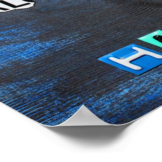 Hawaii State Aloha License Bord Art Map Poster (Hoek)