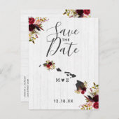 Hawaii State Bestemming Rustic Save the Date Aankondigingskaart (Voorkant / Achterkant)