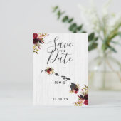 Hawaii State Bestemming Rustic Save the Date Aankondigingskaart (Staand voorkant)