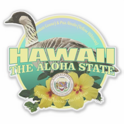 Hawaii State Bird & Flower Sticker (Voorkant)