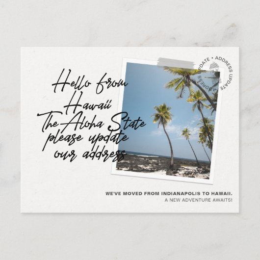 Hawaii State Destination Moving Notice Uitnodiging Briefkaart (Voorkant)