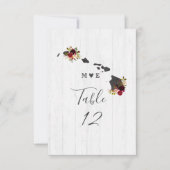 Hawaii State Destination Wedding Table Numbers Kaart (Voorkant)