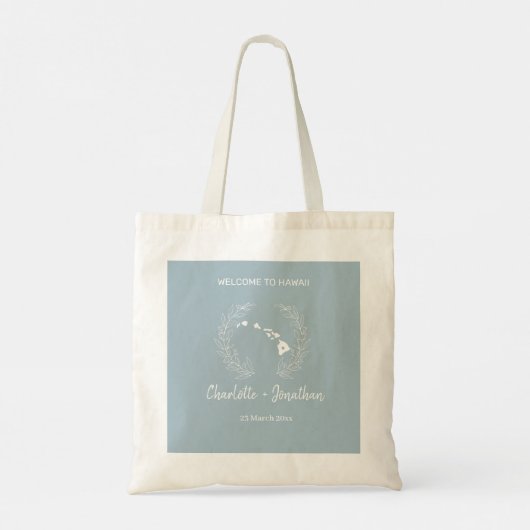 Hawaii State Destination Wedding Welcome Tote Bag (Achterkant)