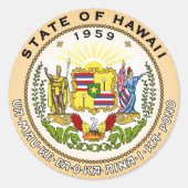 Hawaii State Emblem Circular Sticker (Voorkant)