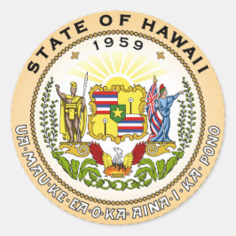Hawaii State Emblem Circular Sticker