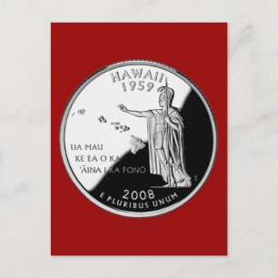 Hawaii State Faux Quarter Briefkaart
