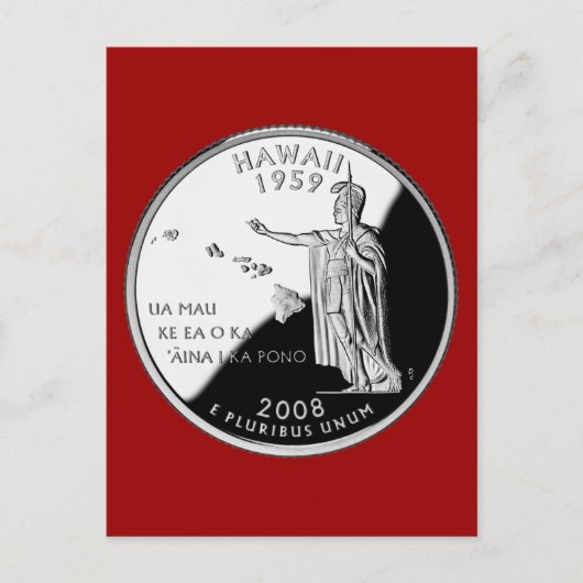 Hawaii State Faux Quarter Briefkaart (Voorkant)