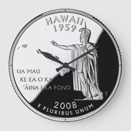 Hawaii State Faux Quarter Clock Grote Klok (Voorkant)