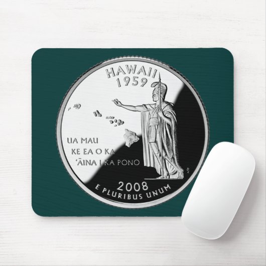 Hawaii State Faux Quarter Muismat (Met muis)