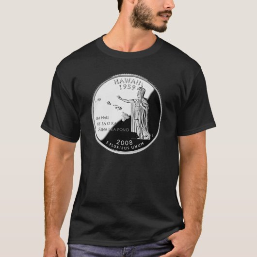 Hawaii State Faux Quarter T-shirt (Voorkant)