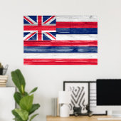 Hawaii State Flag Grunge Poster (Thuiskantoor)