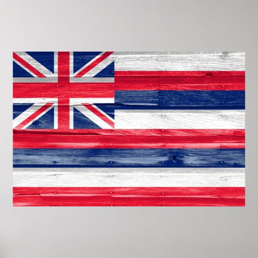 Hawaii State Flag Grunge Poster (Voorkant)