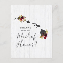 Hawaii State Floral, word jij mijn bruidsmeisje Kaart
